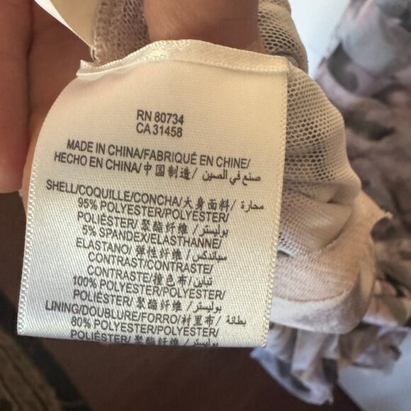 BCBG Ruffled Print Silk Gown - strapless formal gown - Picture 11 of 13